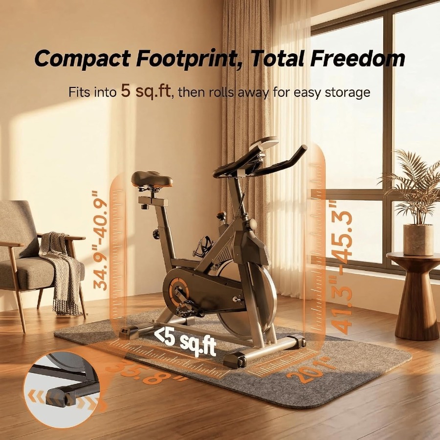 Home Exercise Bike with Silent - Brake Pads Bike 评论和价格