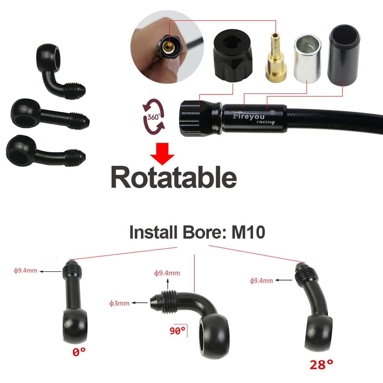AN3 Braided Brake Hose Motorcy - Motorcycle Brake Cable 评论和价格