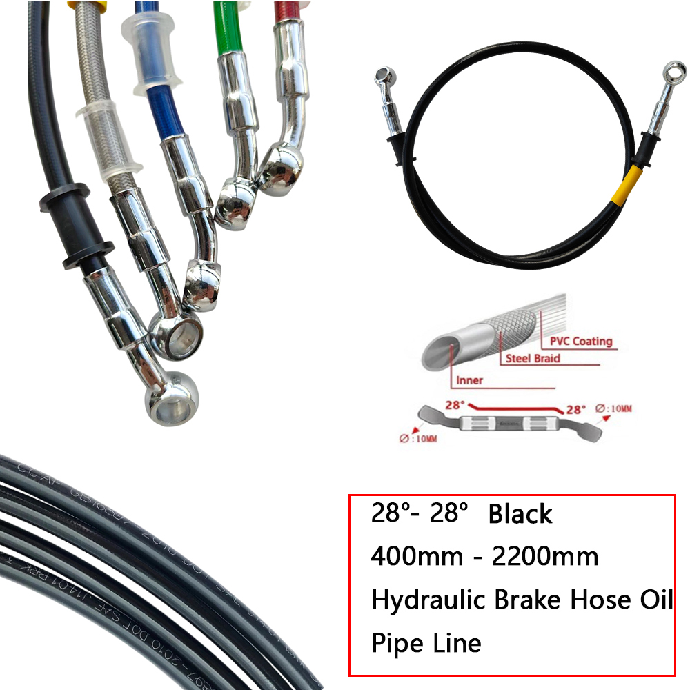 28°-28° Black Braided Hydrauli - Motorcycle Brake Cable 评论和价格